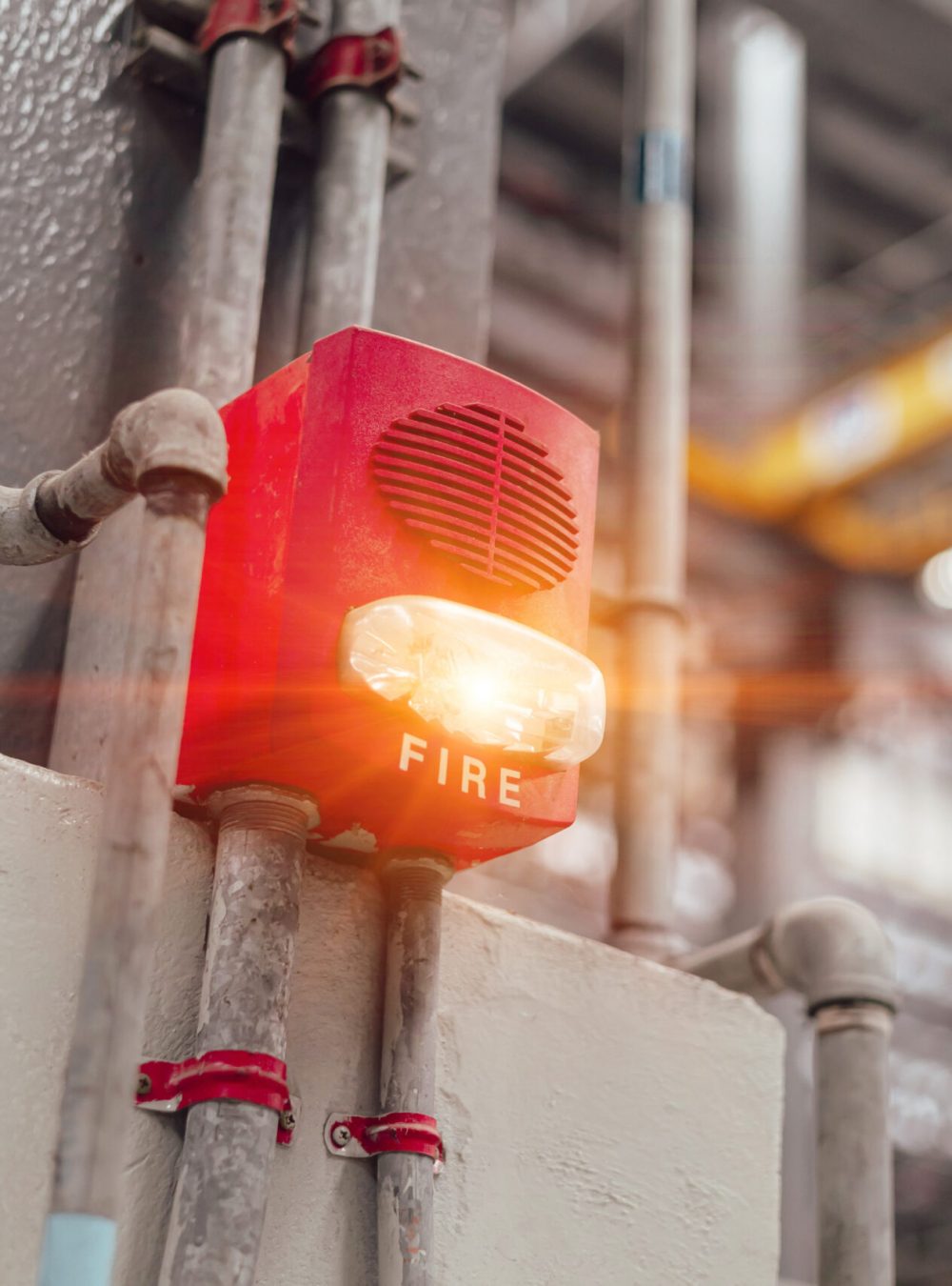 Fire Alarm Fire Detector with quick strobe light alert speaker wall mount for industrial building safety equipment.